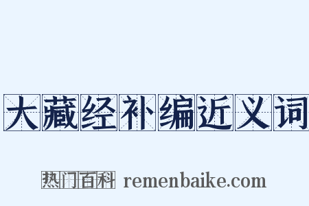 大藏经补编近义词是什么意思的图片